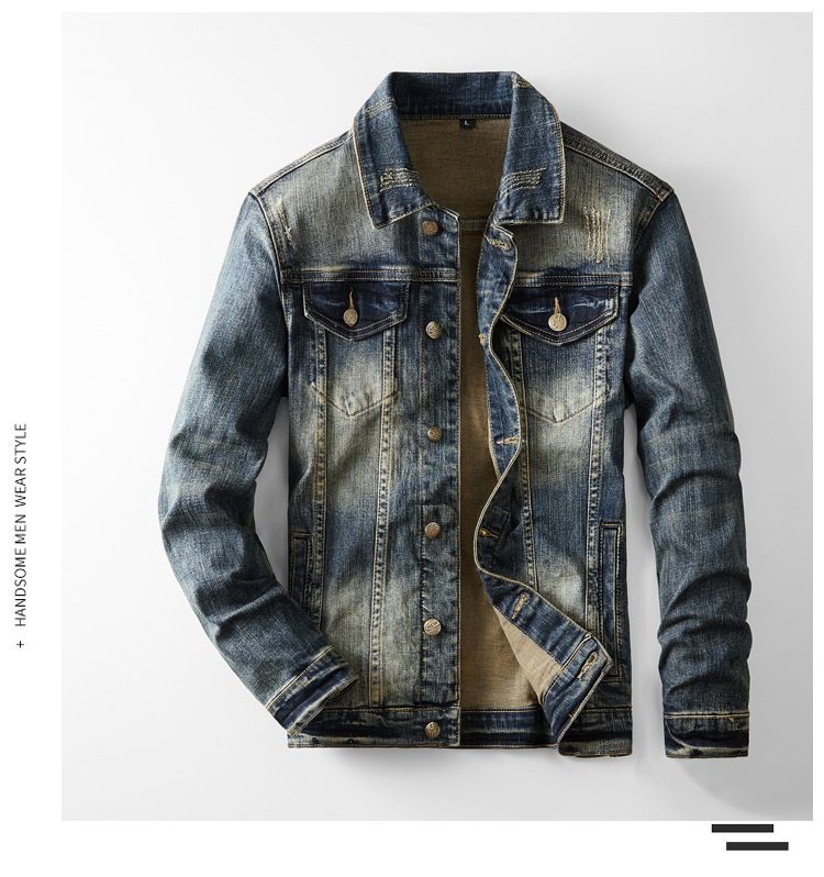 Moda autunno e inverno, nuovissimo abito in denim americano, classico, semplice e versatile, in denim elasticizzato lavato di alta qualità._voghion.com