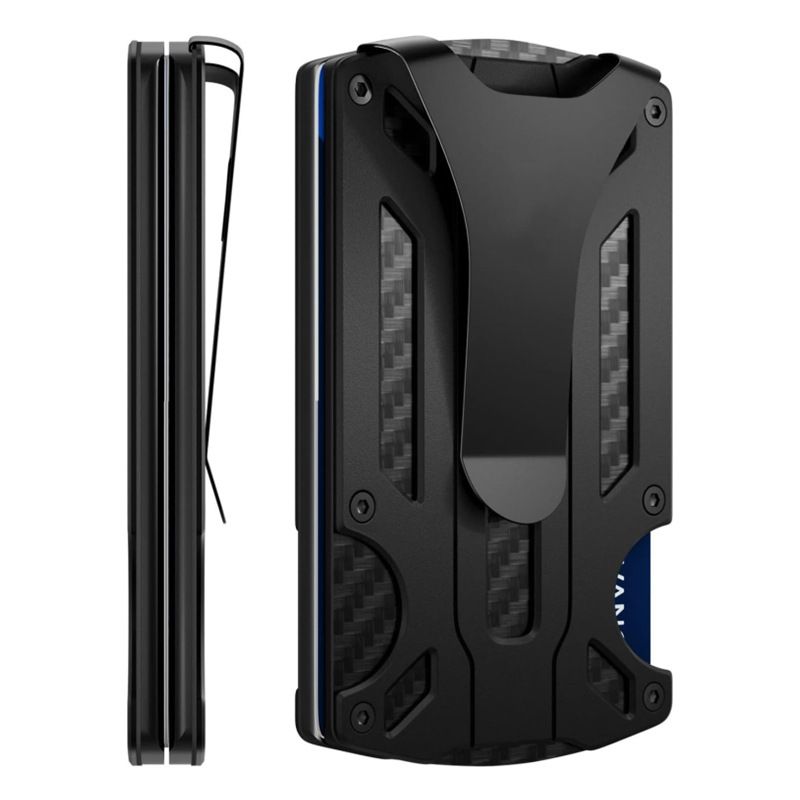 Portafoglio da uomo con porta carte in lega di alluminio, antifurto RFID, porta carte, etichetta aerea in metallo, ultra sottile. Portafoglio da uomo_voghion.com