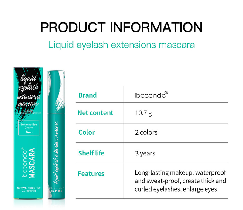 Mascara Liquid Lash Extensions, Cool Black Mascara für mehr Volumen und Verlängerung, Effekt wasserfest wischfest natürlich kein Verklumpen_voghion.com
