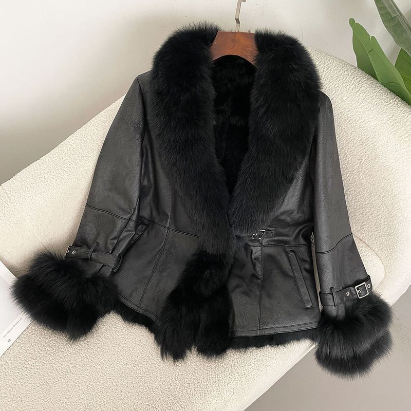 Stilvoller kurzer Wildlederpelzmantel für Damen – Futter aus künstlichem Kaninchenfell, warme Wintermode-Oberbekleidung, XS-XXXL_voghion.com