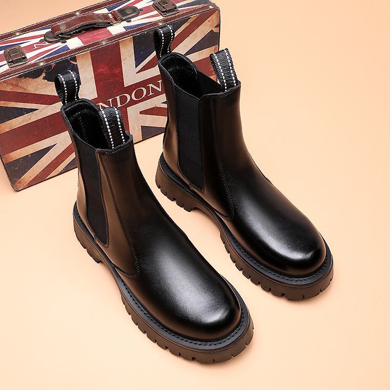 Martin Boots Men's High Top Thick Bottom Wind Side Zipper Tooling Locomotive Tide Boots_voghion.com
