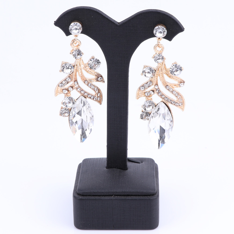 Fashion Rhinestone Crystal Choker Necklace For Woman Statement Necklaces Earring Bracelet Ring Boho Jewelry Sets_voghion.com