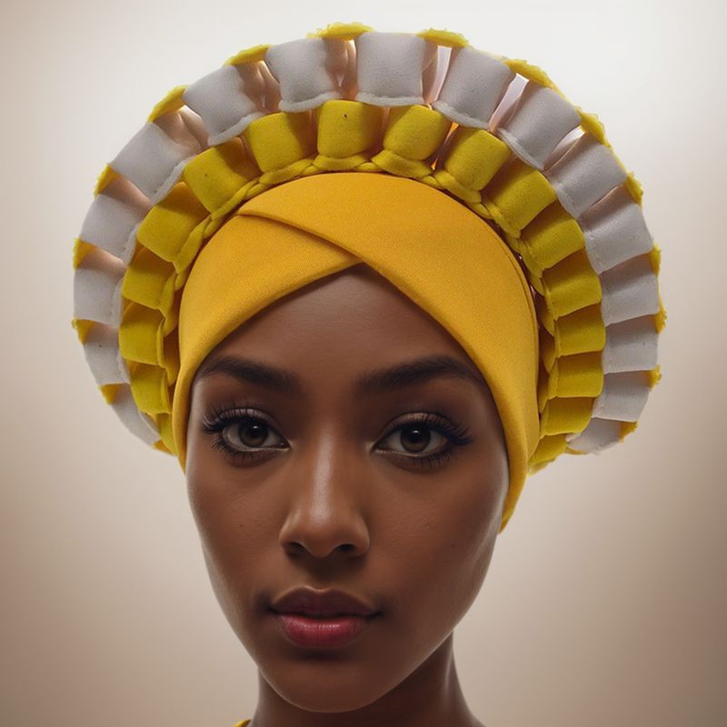 Muslim hat African Hood Cap adjustable color matching space layer African cap Auto Gele_voghion.com