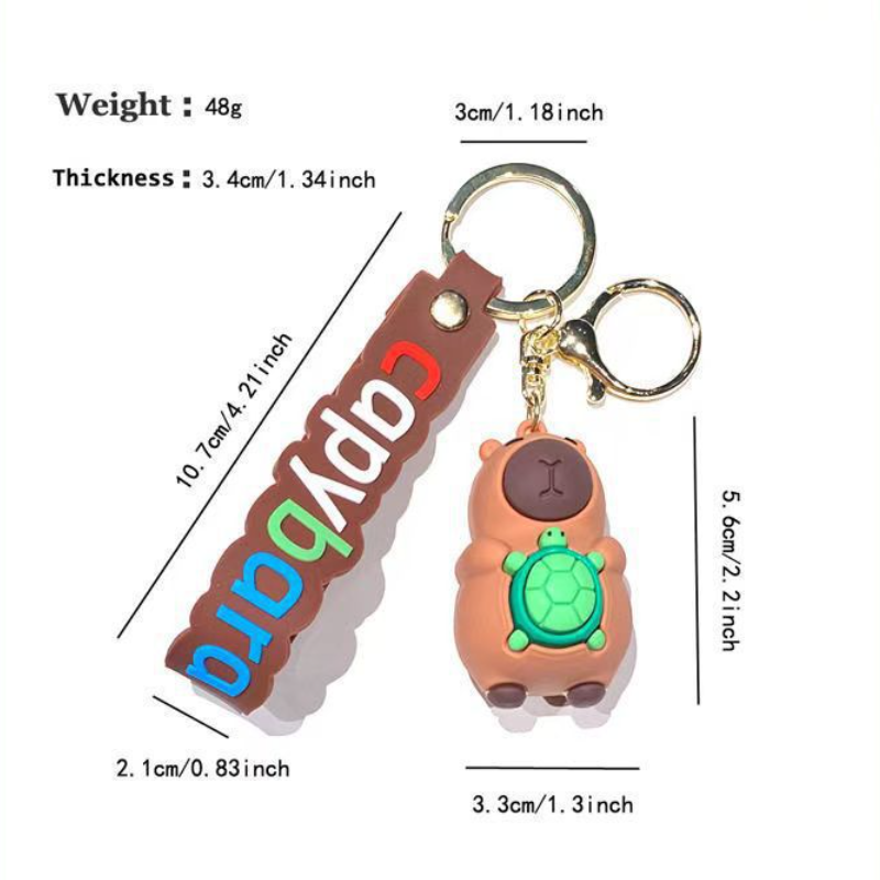 Capybara Nagetier Capybara Pvc Anhänger PVC Simulation Capybara Capybara Pvc Schlüsselanhänger Niedlich mit Schildkröte Capibara Anime Schlüsselanhänger_voghion.com