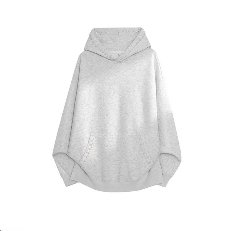 Retro-Kapuzenpullover mit Perlenverzierung – Unisex-Oversize-Streetwear-Sweatshirt für Frühling und Herbst (Schwarz, Weiß-Grau, Hellgrau, M-XXXL)_voghion.com