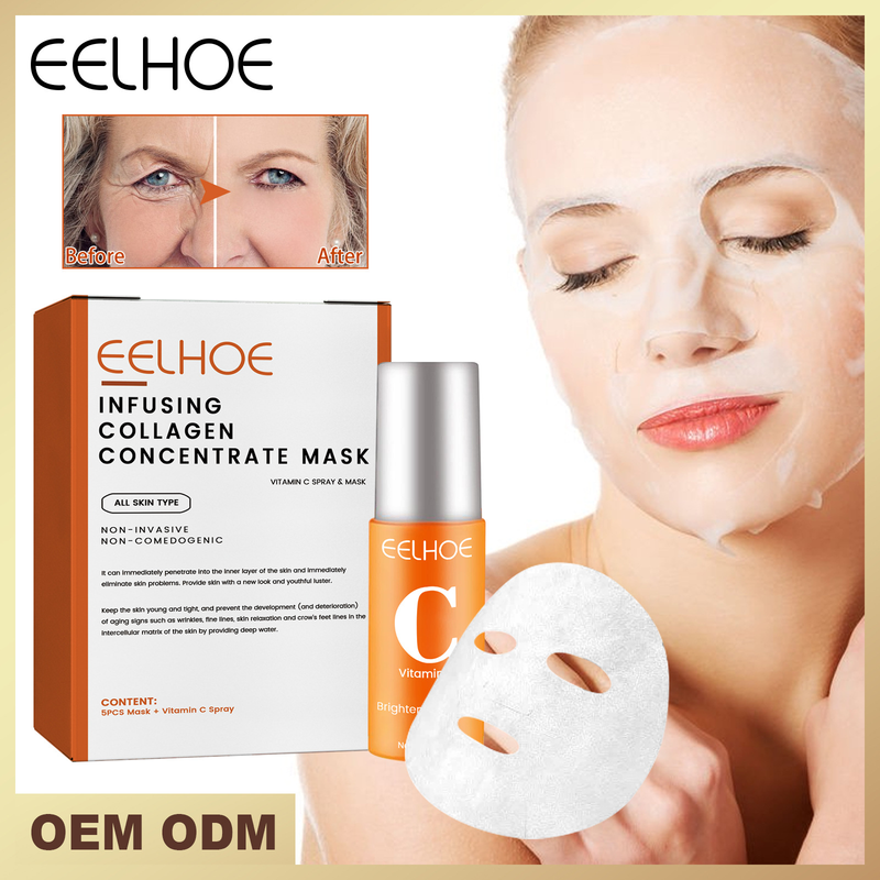 EELHOE Collagen Anti sprej za odstranjevanje teme, posvetlitev, čvrsto kožo, proti staranju in vlažilna obrazna maska_voghion.com