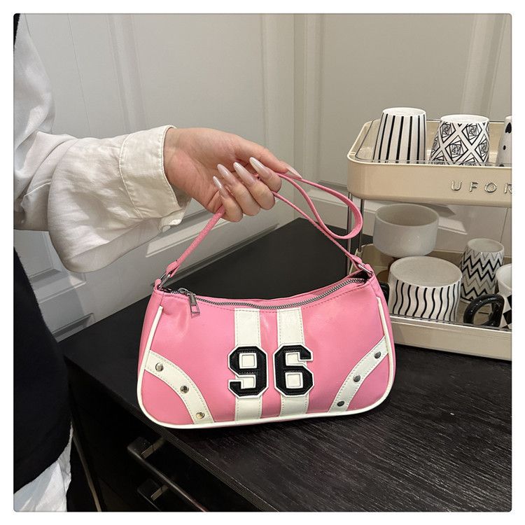 Stylish Shoulder Bag Light Luxury PU Crossbody Bag With Zipper Closure, Trendy Square Design For Everyday Use, Fashionable In Pink, White, Black, Red_voghion.com