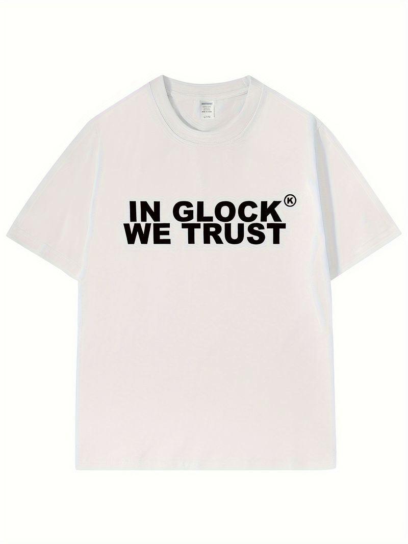 T-shirt da uomo con grafica in stile Glock, 100% baumwolle, Schweißableitend, atmungsaktiv, hochwertiges freizeit-t-shirt per l'esecuzione semplice, perfetta_voghion.com