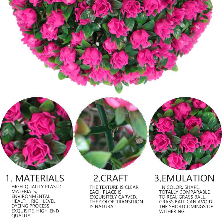 Luci a sfera a LED solari con fiori - Decorazione sospesa impermeabile per giardino, matrimoni e feste all'aperto - Sfera floreale artificiale con luce bianca calda_voghion.com