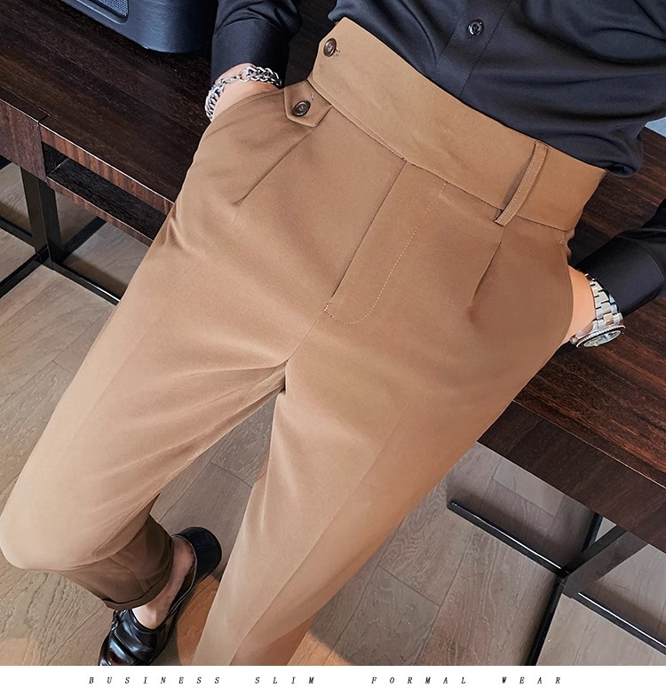 Erkek günlük giysi Pantolon Sonbahar Kış Moda Yeni Düz Gevşek Erkek takım elbise Pantolon Zarif Yumuşak Pantolon Napoliten Pantolon_voghion.com