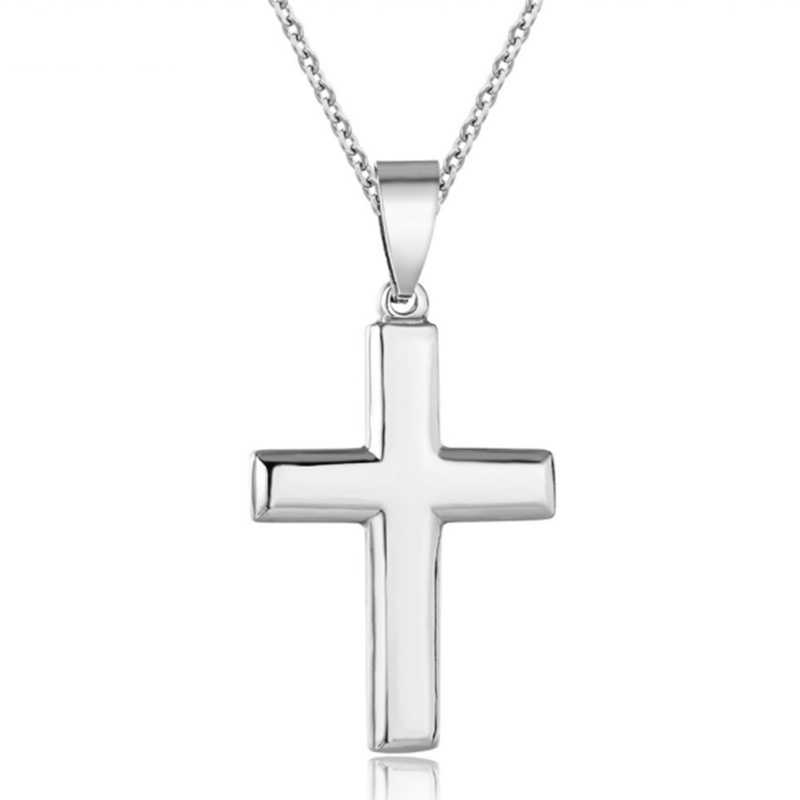 Einfache Sterling Silber Kreuz Mode Anhänger Halskette Für Frauen Schmuck Geschenke_voghion.com