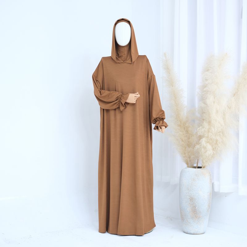 Women's Clothing Solid Color Hooded Casual Robe_voghion.com