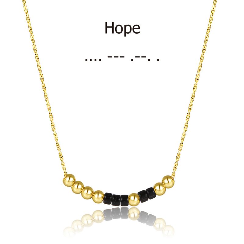 Personalized Morse code necklace, versatile simple clavicle chain necklace for couples_voghion.com
