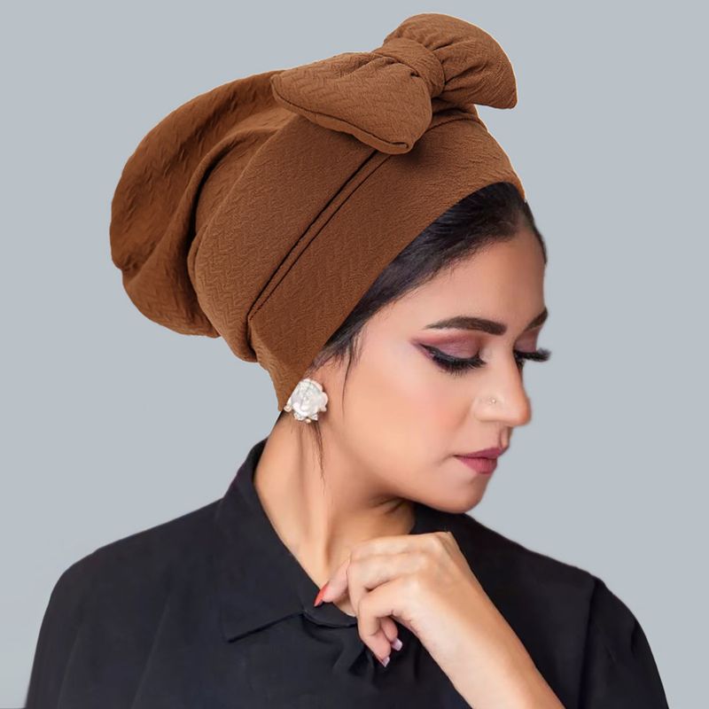 Women's Clothing New Pineapple Flower Activity Bow Ladies Muslim Headscarf Hat_voghion.com