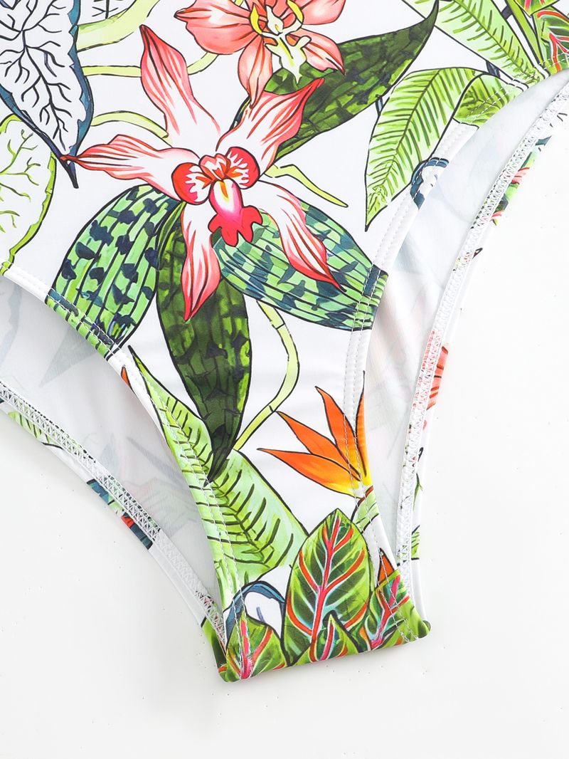 New Floral Print One-Piece Swimsuit For Women - Tummy Control & Backless Design - Quick Dry Polyester Fabric - S/M/L/XL_voghion.com