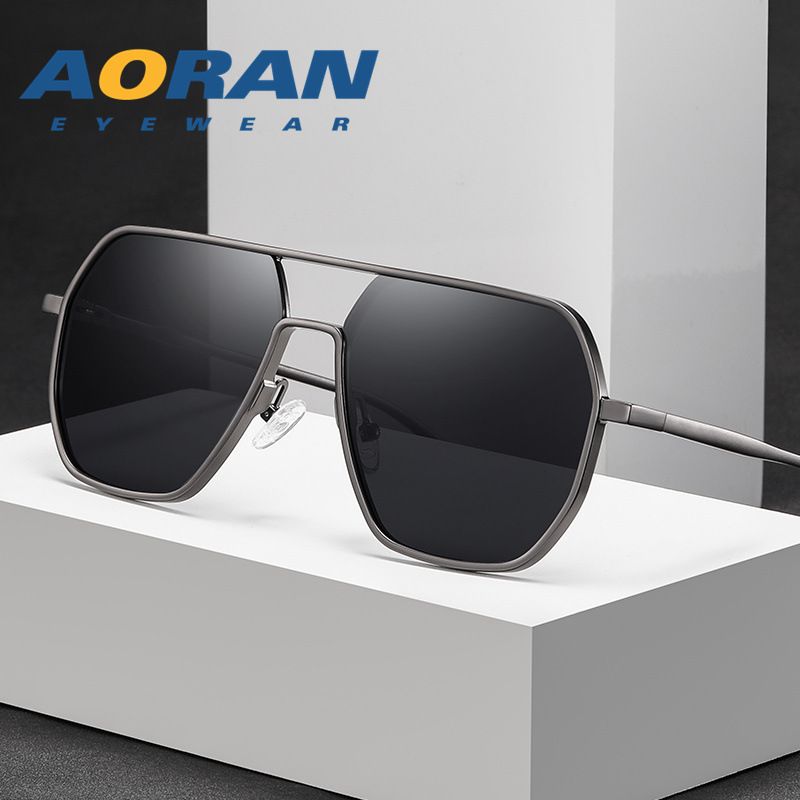 New Irregular Aluminum Magnesium Men's Sunglasses Driving Trend Sunglasses Night Vision Color Changing Anti UV Polarizing Lens_voghion.com