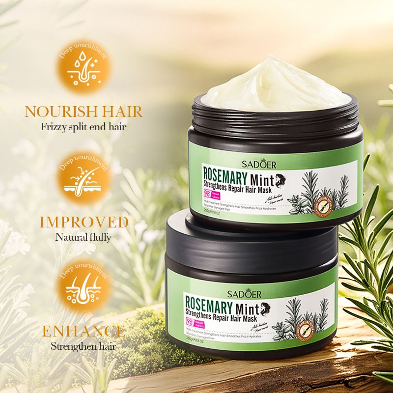 Maschera per capelli idratante alla menta e rosmarino Full English Balsamo nutriente forte SADOER_voghion.com