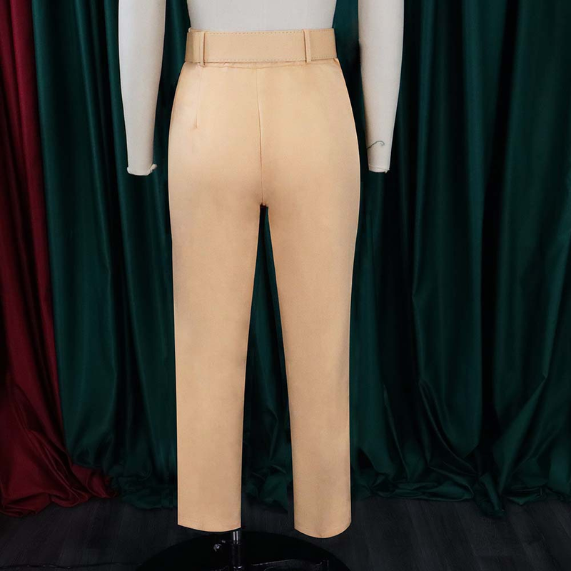 Freizeithose mit hoher Taille, Slim-Fit-Anzughose, Damenhose, Herbst-Berufshose_voghion.com