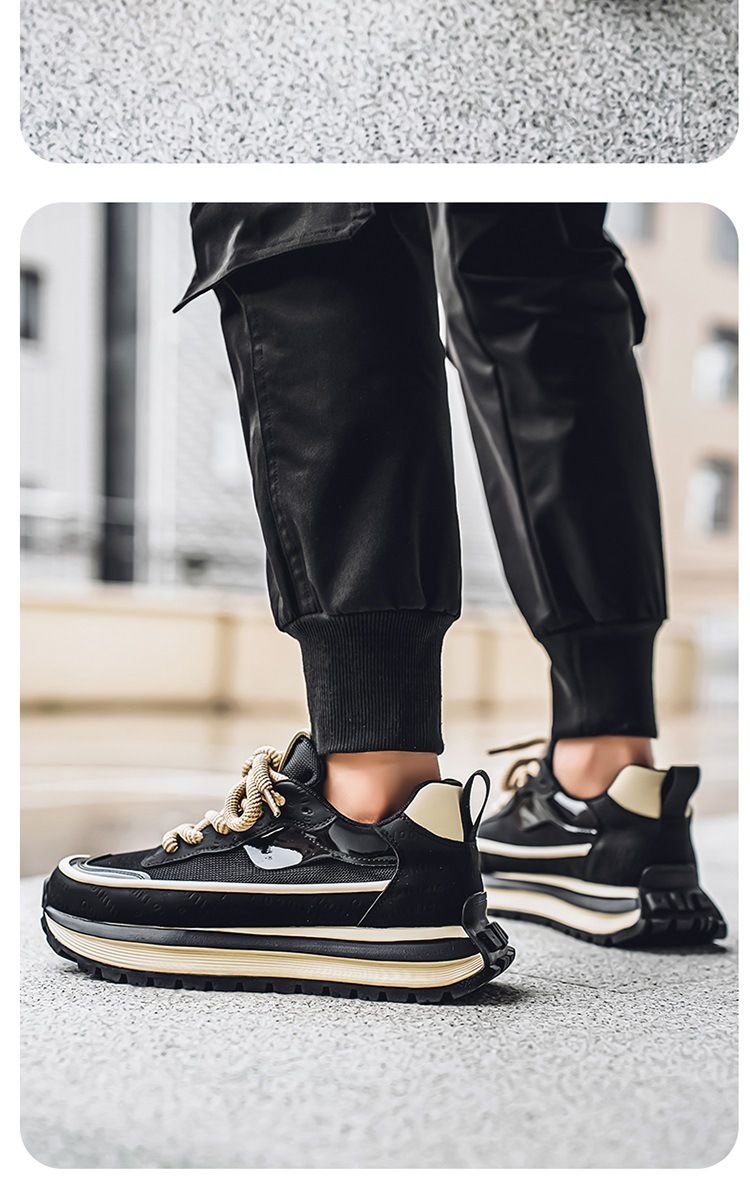 Frühlingsmode Herren Mesh Splicing Sneakers, Erhöhte, Atmungsaktive, Farbblockierende, Low-Top-Laufschuhe_voghion.com