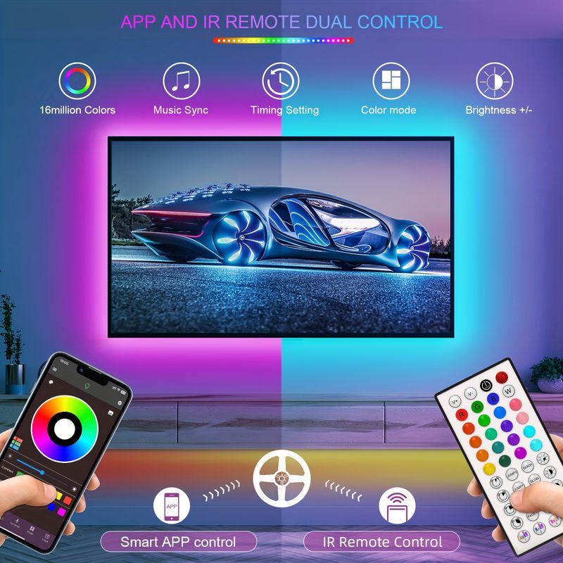Taśma LED RGB 10m, 20m, 30m, 40m DC24V, Bluetooth, aplikacja, synchronizacja muzyki, elastyczna taśma LED, dekoracja pokoju gier_voghion.com