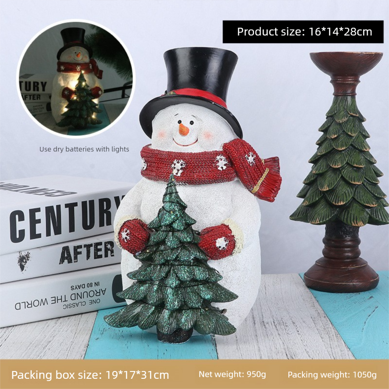 Glowing Snowman Christmas Decoration, Special Offer Home Desktop Resin Craft Ornament For Holiday Display_voghion.com