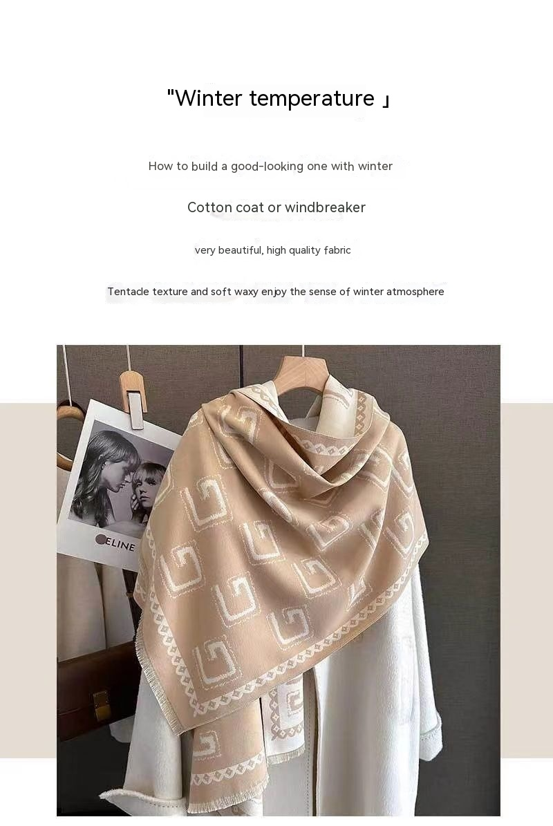 New Fashion Anti Cashmere Scarf for Women Confirmed Warm Temperament Student Couple Style Shawl Wrapped Over Winter_voghion.com