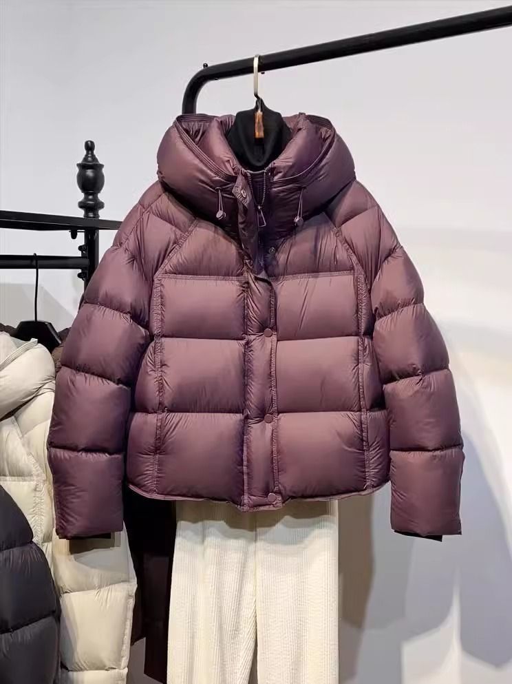 ropped Puffer Jacket With Hood – Oversized Quilted Coat For Petite Women (Black/Beige/Purple/Caramel/Gray, M-2XL)_voghion.com