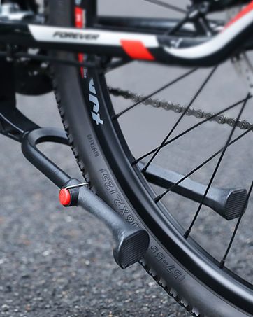 Fahrradständer, verstellbar, stationärer Fahrradständer aus Aluminiumlegierung, rutschfester Doppelbeinständer mit Mittelmontage für 24-29 Zoll schwere Lastenfahrräder_voghion.com
