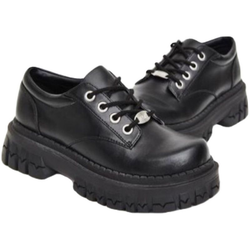 RenMou Delias Women's 2021 New British Style Thick Soled Sponge Cake Ins Flat Bottom Versatile Single Shoes Exclusive Supply_voghion.com