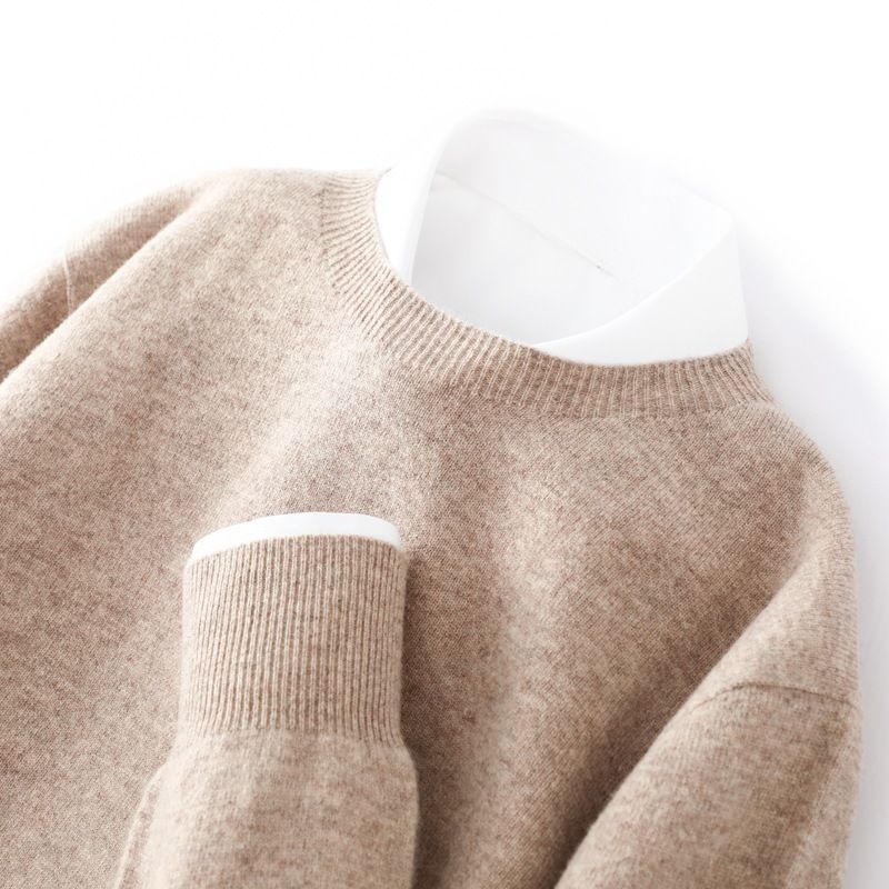 Men's 100% Wool Sweater V-Neck Comfortable Business Casual Pullover Knitwear Soft Breathable Loose Fit Winter Warm Tops_voghion.com