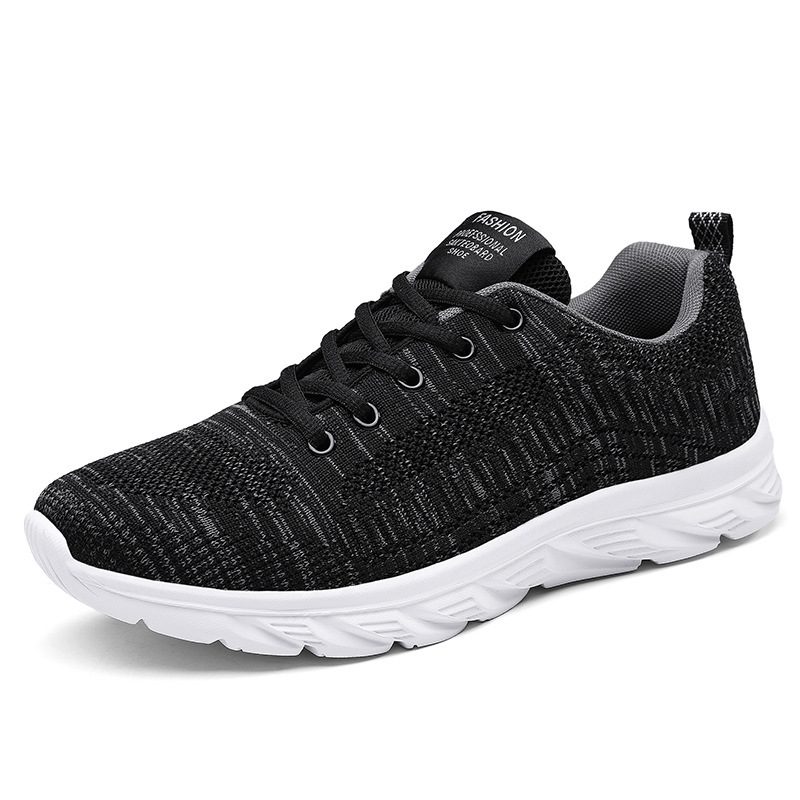 Men's shoes sports casual men's breathable hollow comfortable mesh fly woven running shoes travel men's shoes_voghion.com