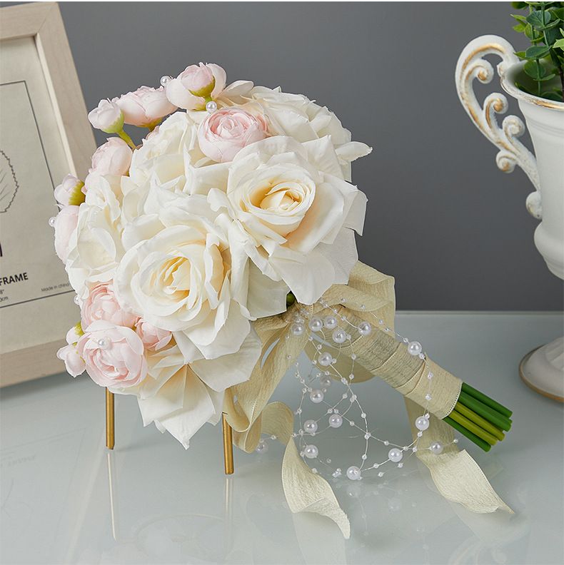 Mājas mēbeles Kāzu līgavu pušķi Rozā Augstas kvalitātes Rožu Pušķi Slāņaini Pušķi Foto Rekvizīti_voghion.com