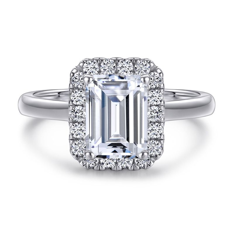 Women's Jewelry Sterling Silver Combination Ring Set Proposal Wedding Ring Princess Square S925 Silver Ring Set_voghion.com