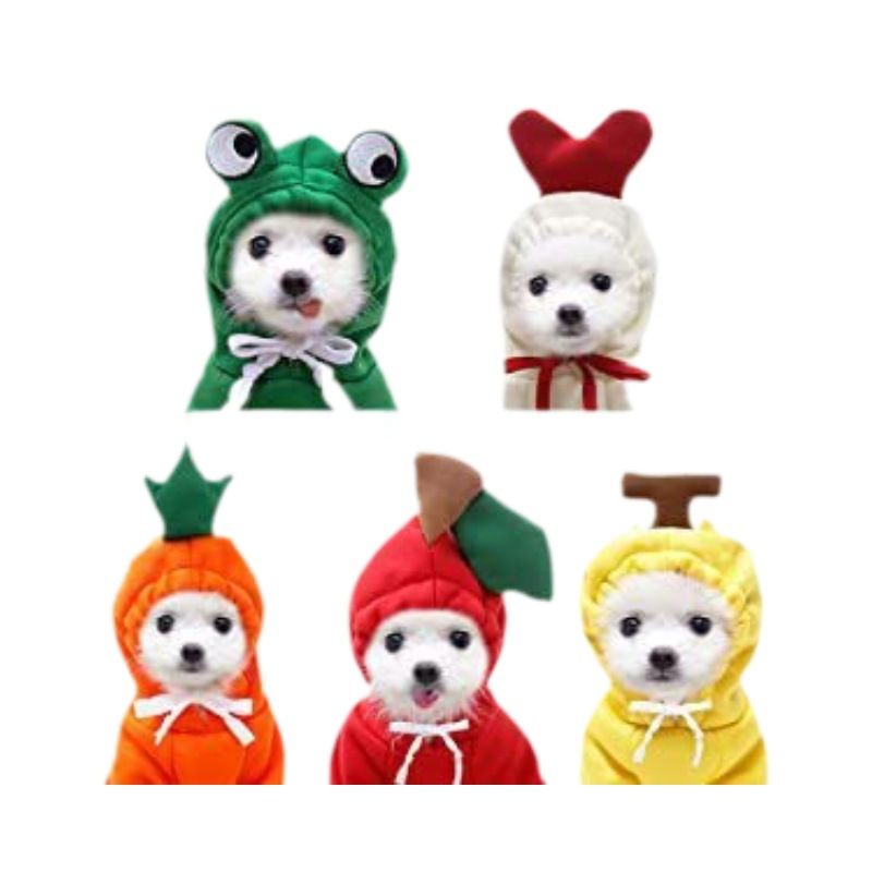 Pet Clothes Dog Cat Fruit Transformation Outfit Teddy French Bulldog Small Medium Dogs Autumn Winter Fleece Jacket_voghion.com