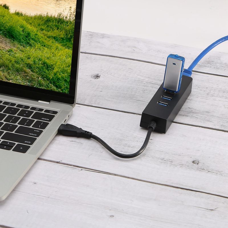 3 Ports USB 3.0 Hub Gigabit Ethernet Adapter 10/100/1000 Mbps Converter LAN RJ45 Wired USB Network Adapter_voghion.com