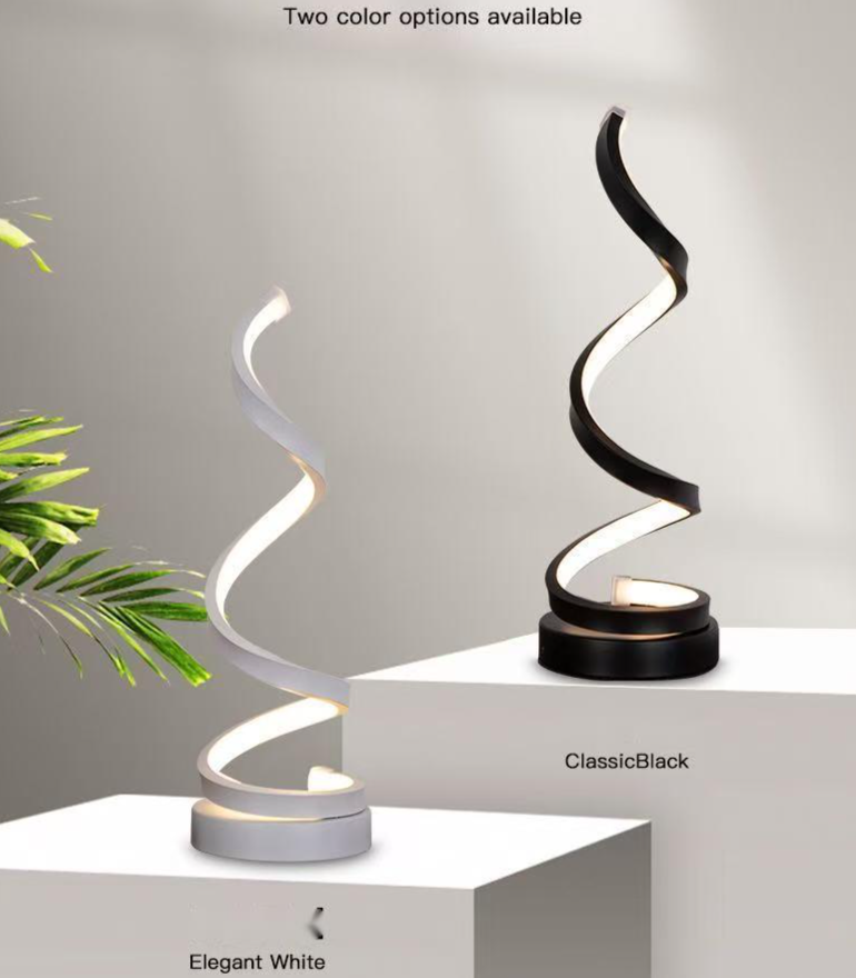 Small Whirlwind Spiral Decorative Atmosphere Table Lamp Modern LED Bar Creative Warm Romantic Bedside Night Light Gift_voghion.com