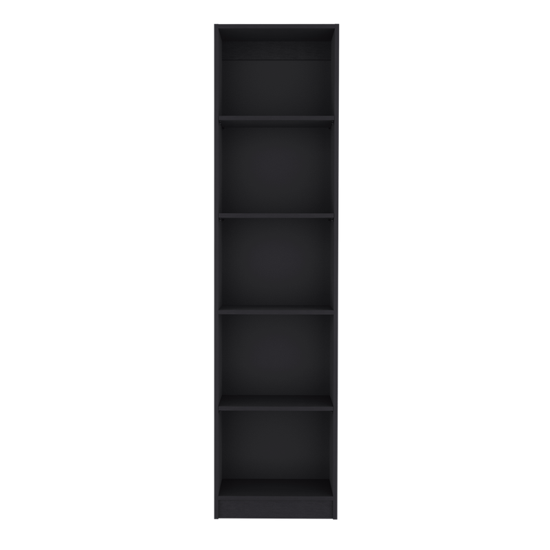 Home Xs Bookcase with 5-Tier Shelves and Slim Design -Black -Office_voghion.com