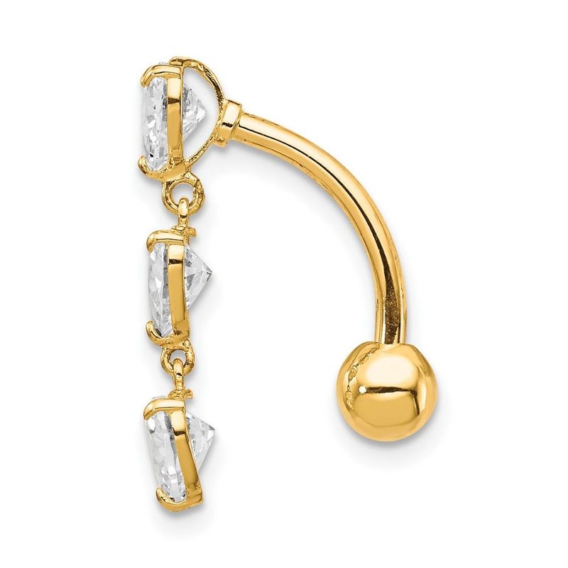10k 5mm CZ Heart Belly Dangle_voghion.com