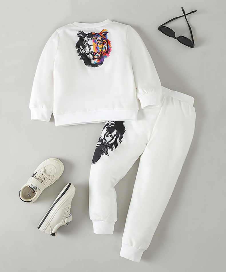 Kinderkleidung Pullover Anzug Frühling und Herbst hübscher Jungen Freizeit zweiteiliger Anzug kleine und mittlere Kinder Baby modische Sportbekleidung Trend_voghion.com