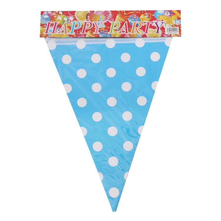 Bannière triangulaire à pois – Décorations colorées pour anniversaires d'enfants, baby showers, fêtes, drapeaux suspendus_voghion.com
