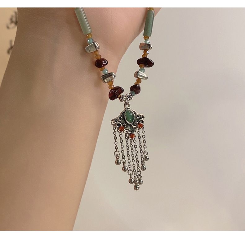 New Ruyi Lock Tassel Beaded Necklace For Women, Simple And Versatile, New Chinese Style, Light Luxury, Niche Design, High End Necklace_voghion.com