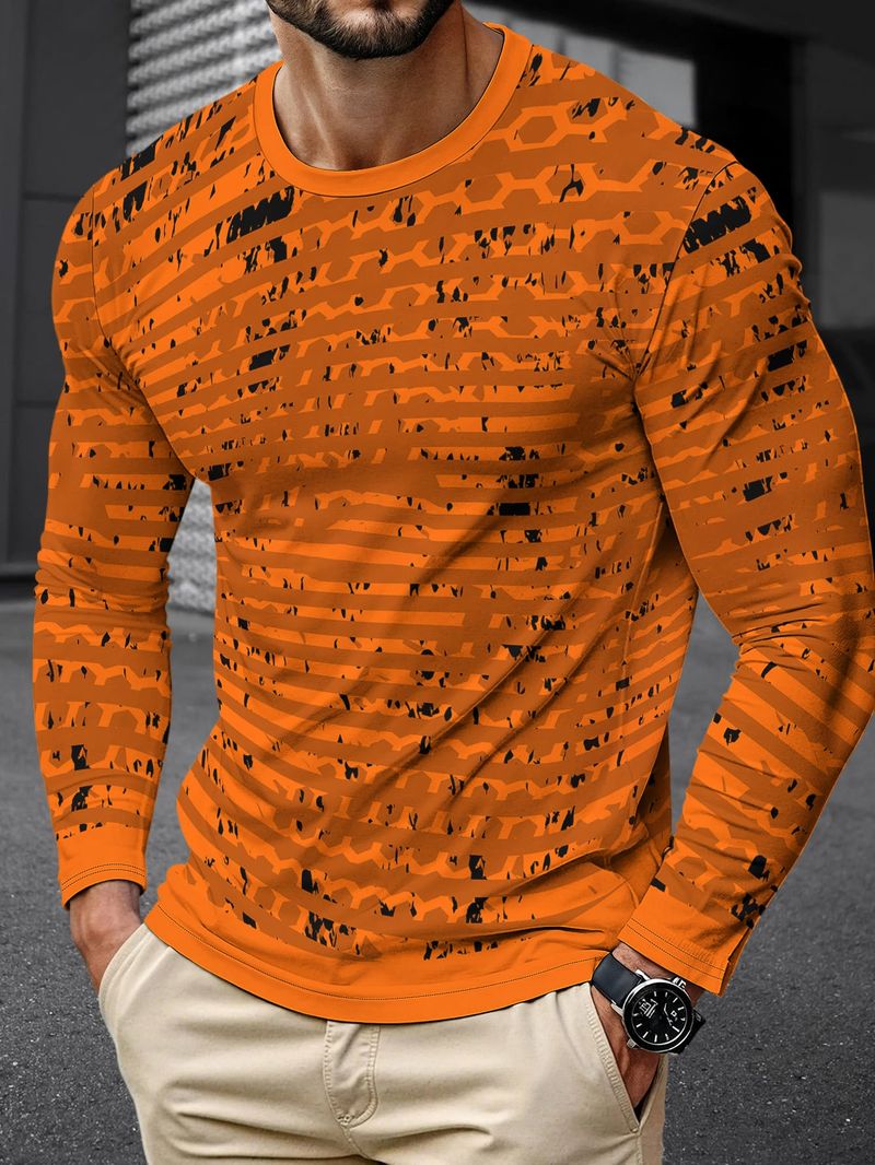 Trendy Retro T Shirts For Men Fashion Handsome Casual 3D Print T Shirt Long Sleeve Spring And Summer Simplicity Classic Fit_voghion.com