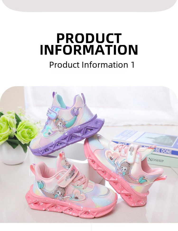Children with light sneaker 2024 spring and autumn mesh breathable children's shoes medium and small children Princess lightweight casual shoes_voghion.com