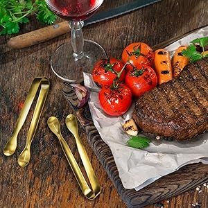 Serviceklemmen voor 12 verpakkingen van voedingskwaliteit - roestvrij staal - catering_voghion.com