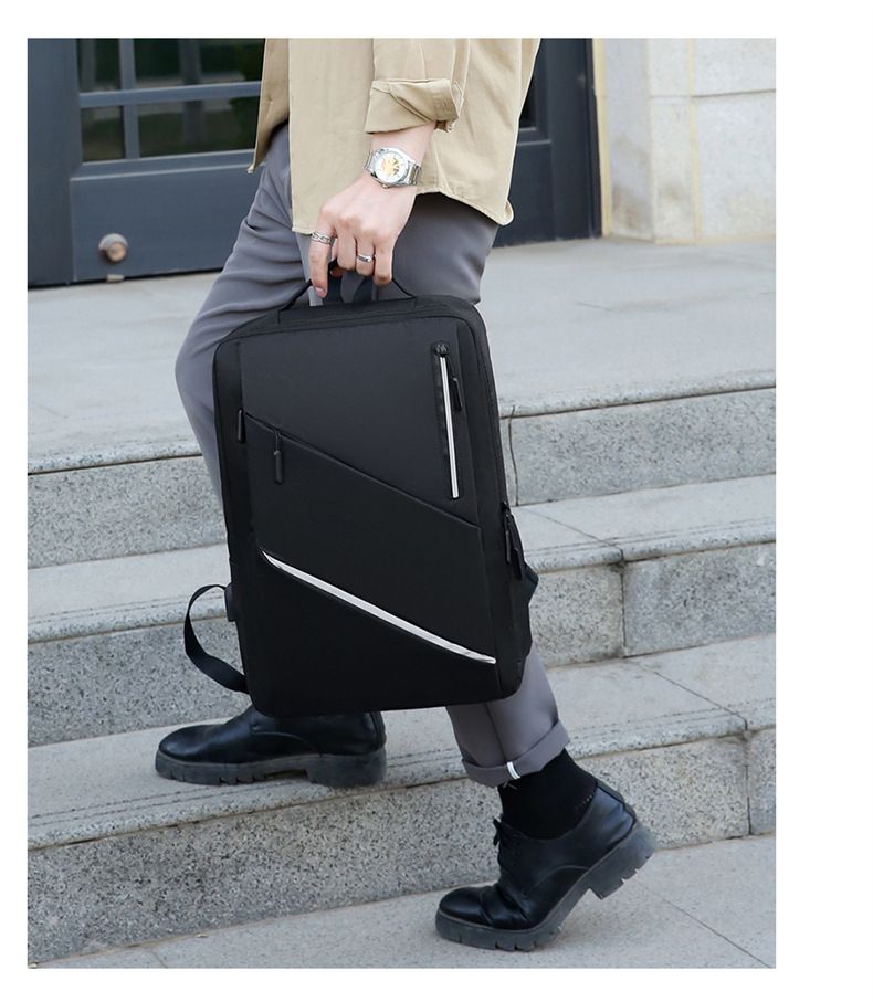 Zaino da uomo Borsa per computer da lavoro Borsa per studenti alla moda con ricarica USB Zaino da scuola_voghion.com