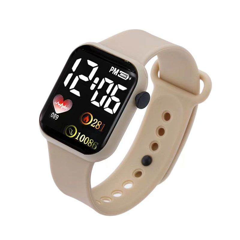 Orologio elettronico sportivo a LED per studenti, piccolo quadrato a forma di cuore, per bambini, all'ingrosso, con aggiornamento della durata, in vendita all'estero_voghion.com