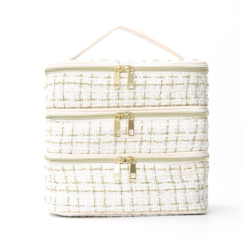 Trousse de toilette à trois compartiments, grande capacité et de haute qualité, sac de toilette portable, trousse de rangement cosmétique de voyage_voghion.com