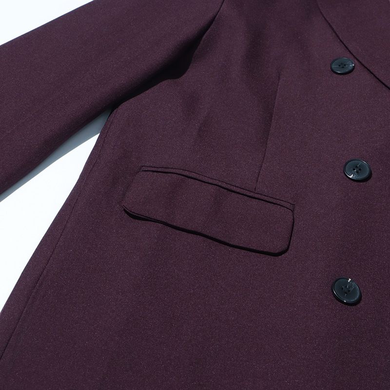 Women’s Elegant Long Trench Coat – French-Inspired Double-Breasted Coat With Notched Lapel (Angora Red/Black, S-XL, Wrinkle-Resistant)_voghion.com