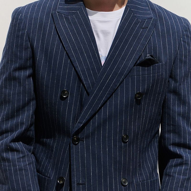 Herren Slim Fit Blazer Winter Business Casual Anzugjacke mit Streifendesign für Büro & Alltag_voghion.com