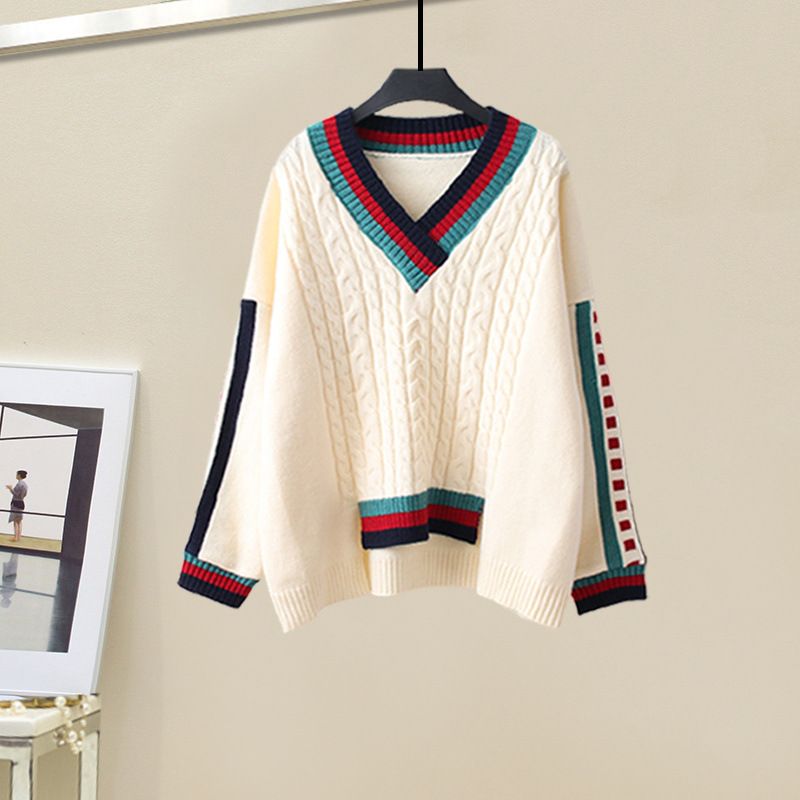 Women's Clothing Large Size Women's Winter Suits For Women New Lazy Style Loose Sweaters Slim And Versatile Wide Leg Pants Two Piece Suit_voghion.com